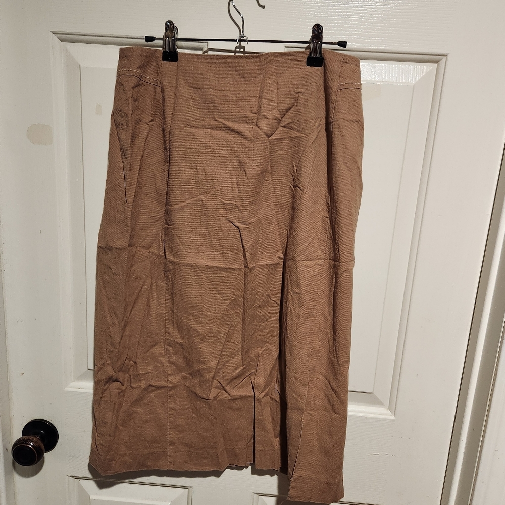 Harve Benard Linen A Line Skirt Minimalist Resort Vacation Summer Size 10